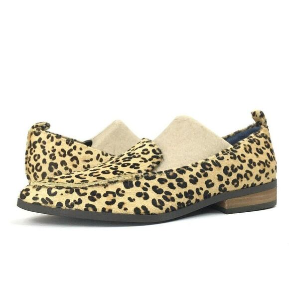 Dr. Scholls Memory Foam Cool Fit Flats Shoes Size 6 Leopard Animal Print Cow Fur - Picture 1 of 8